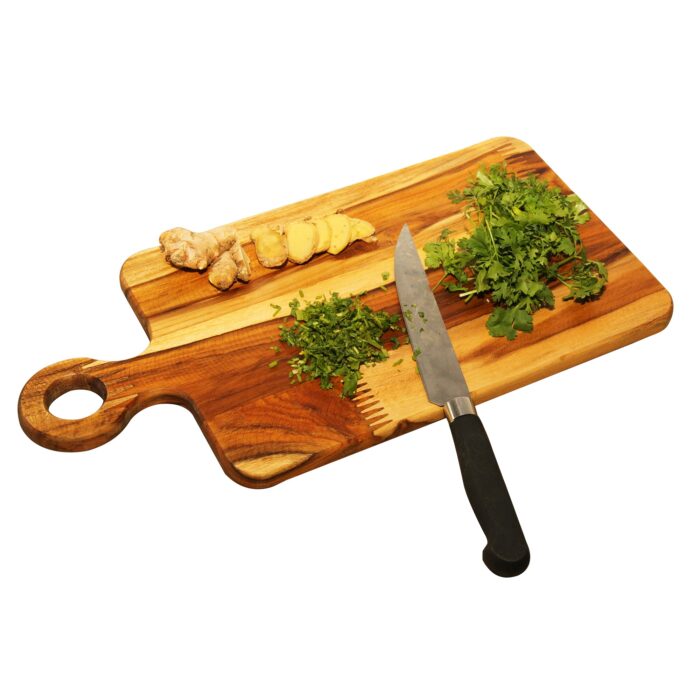 Premium Handmade Teakwood Wood Chopping Board - Size (8” x 15”) CH-12(G) - Image 2