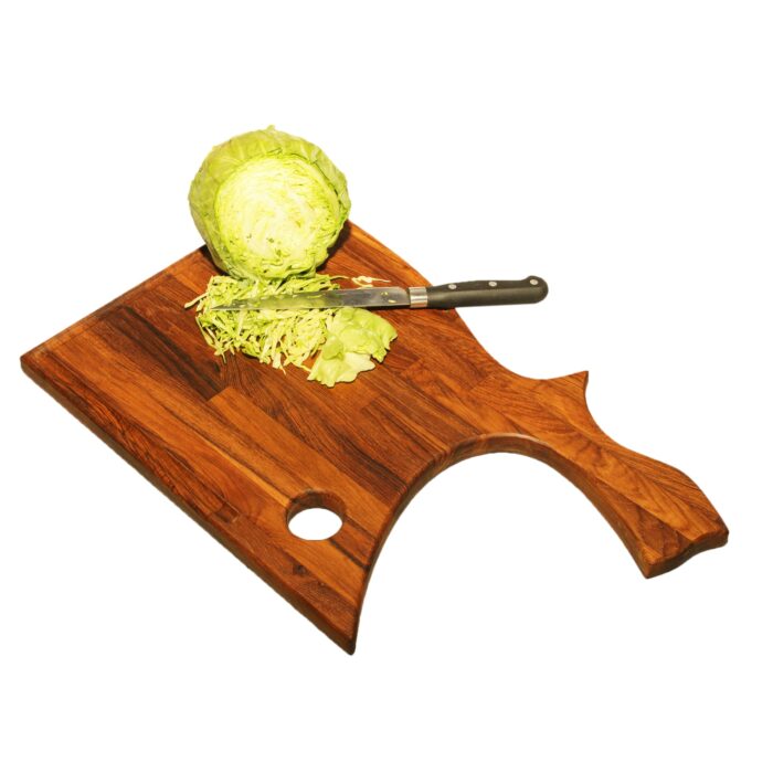 04_0010_ch2fE.jpg Premium Handmade Teakwood Wood Chopping Board - Size (18” x 12”) CH-02(V) - Image 1