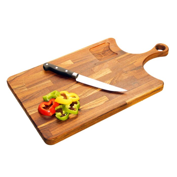 Premium Handmade Teakwood Wood Chopping Board - Size (18” x 12”) CH-01(V) - Image 1