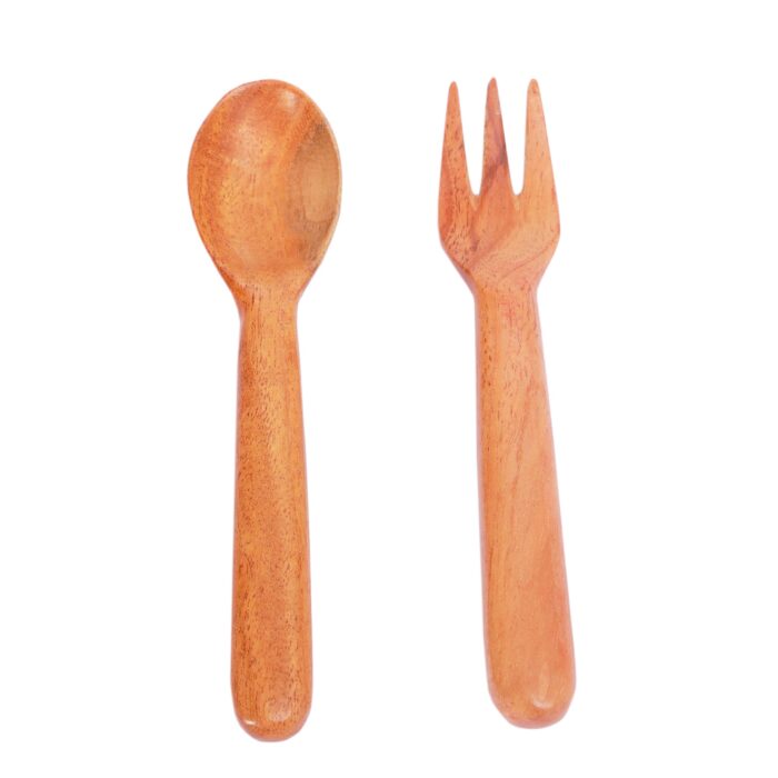Neem Wood Fork and Spoon ( 1 pc each) - Image 2