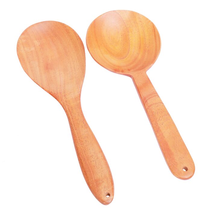 10_0005_038A3196.jpg Neem Wood Spoons for Cooking & Serving – 2 Nos - Image 1