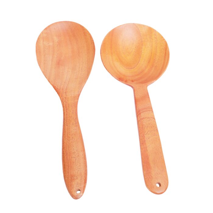 Neem Wood Spoons for Cooking & Serving – 2 Nos - Image 2