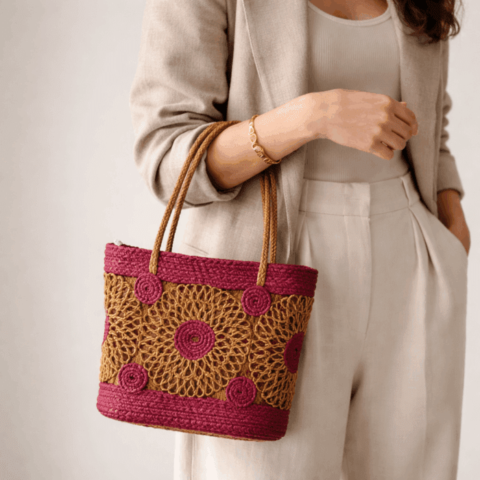 Banana Fiber Handcrafted Bag - Image 3