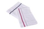 2 Premium White Bath Towels With Multicolour Stripe (60 x 30 inch)