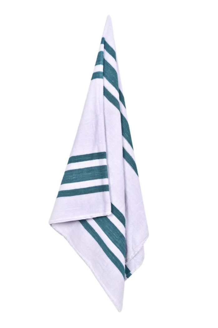 Handwoven Turkey Towel (Chair Back) With Green Stripe (60X30 Inch) - Image 3