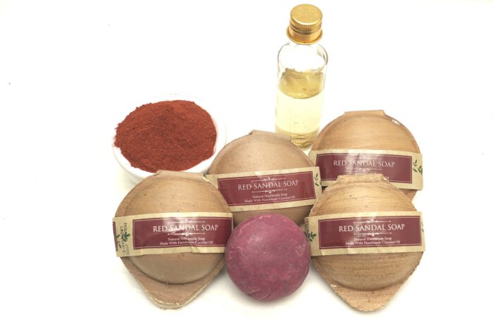 1_5ced2b59-33f1-4328-8fa0-8d56ada08dfd.jpg Red Sandal/Raktha Chandan Soaps for all skin types - 4 Pcs - Image 1