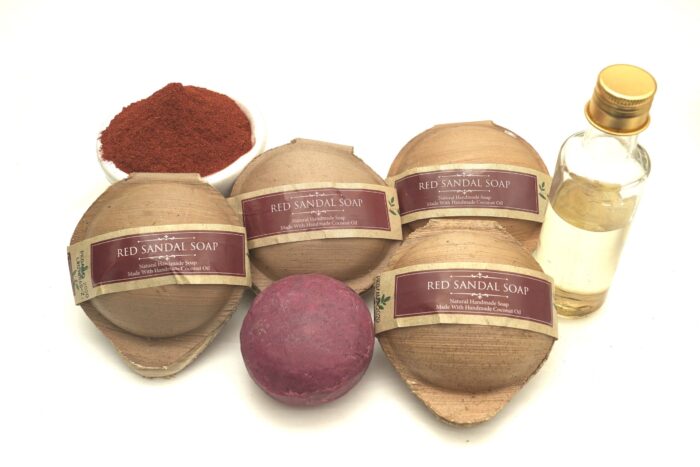 Red Sandal/Raktha Chandan Soaps for all skin types - 4 Pcs - Image 4