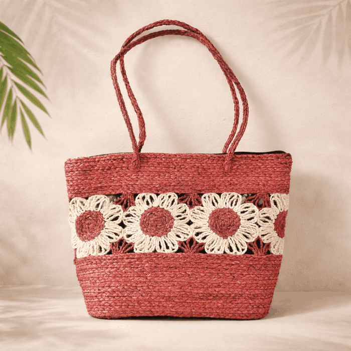 6 Banana Fiber Handcrafted Bag - Image 1