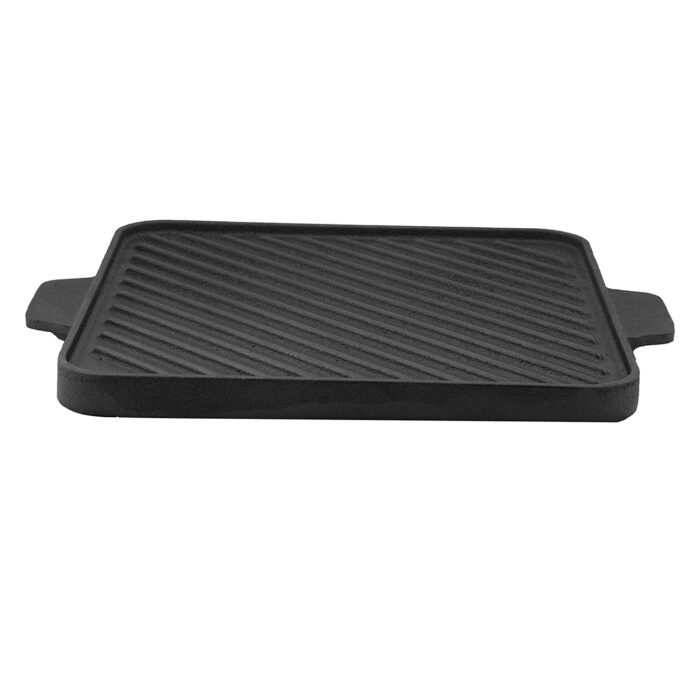 613Gy8HSpKL._SL1500.jpg Pre-Seasoned Black Cast Iron Griddle Pan Reversible (Tawa + Grill Pan) - Image 1