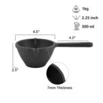 Cast Iron Small Tadka Pan -10 cm Dia, 300ml, Thickness 7 mm (Black) - Image 2