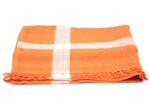 Handloom Saffron Honey Comb Bath Towel (60x30 inch)