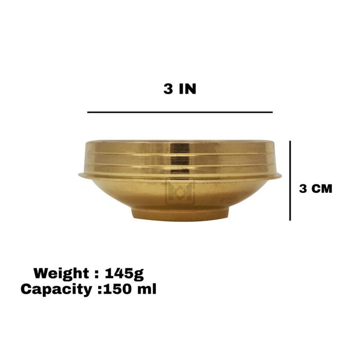 Traditional Brass Decorative Uruli for Gifting and Interior Decoration (Set of 2 : 03 Inch Diameter) - Image 3