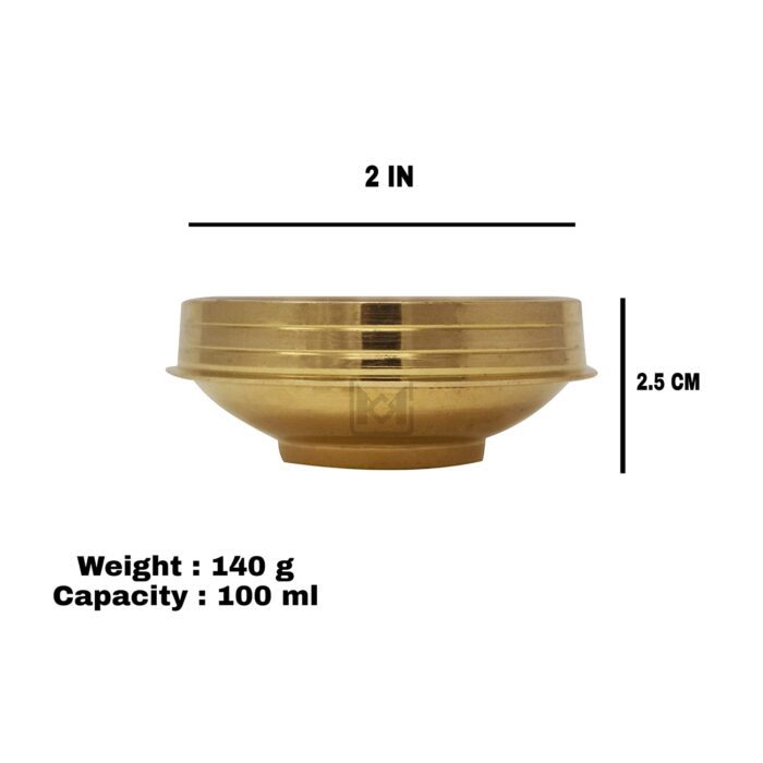 Traditional Brass Decorative Uruli for Gifting and Interior Decoration (Set of 2, 02 Inch Diameter) - Image 3