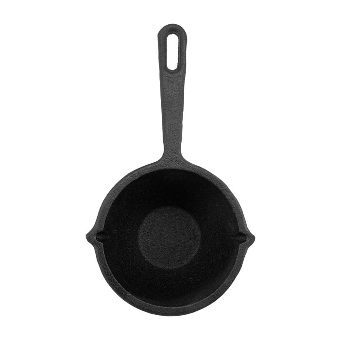 Cast Iron Small Tadka Pan -10 cm Dia, 300ml, Thickness 7 mm (Black) - Image 5