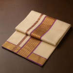 Kerala Handloom Purple & Gold Kasavu Saree (1)
