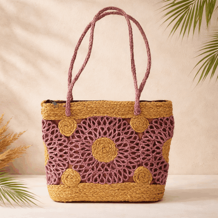 8 Banana Fiber Handcrafted Bag - Image 1