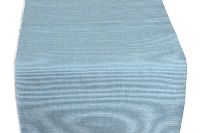 Handwoven Cotton Light Blue Table Runner - Image 3