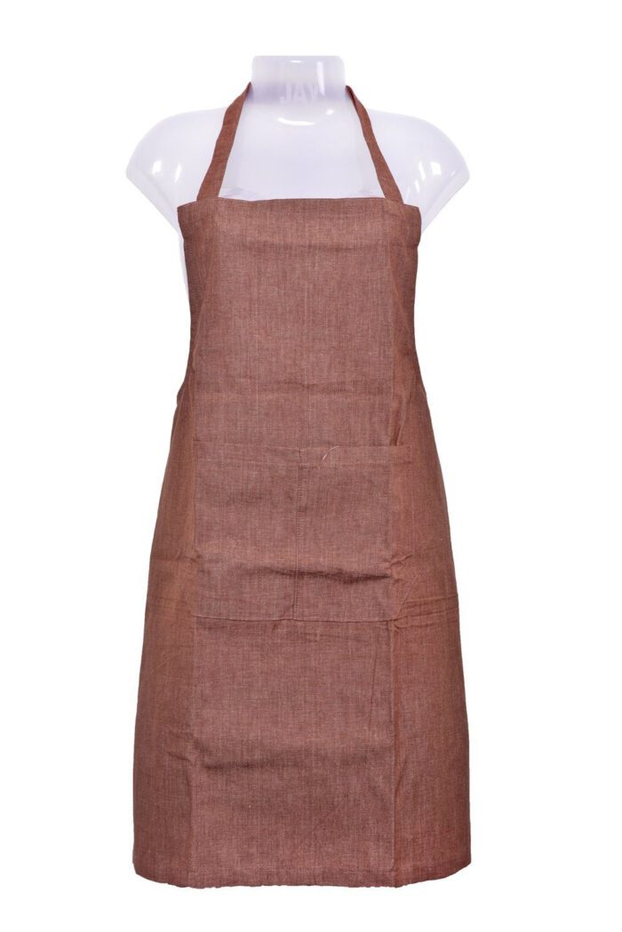 909913.jpg Cotton Apron Brown, Unisex - 1 Pc - Image 1