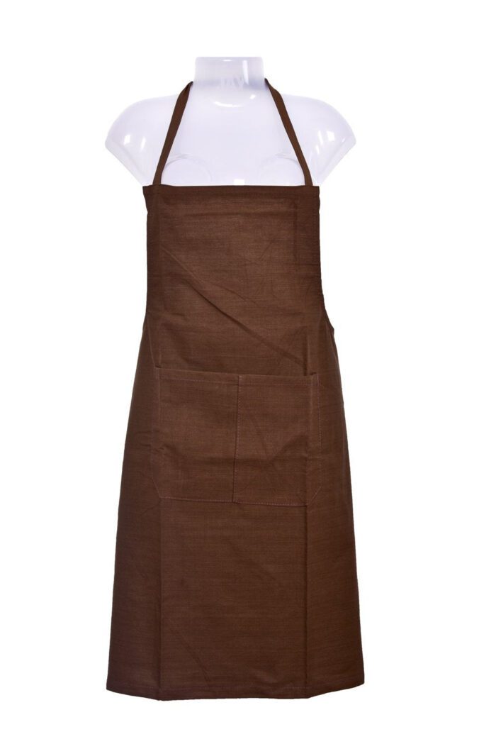 909928.jpg Cotton Handloom Apron Coffee Brown Colour, Unisex - 1 Pc - Image 1