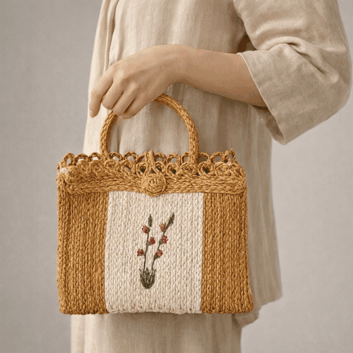 Banana Fiber Handcrafted Bag - Image 3
