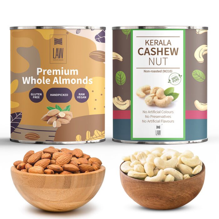 Cashews _ Premium Quality Almonds (1) Gift Combo Pack of Premium Cashew & Almond (250g each) - Image 1
