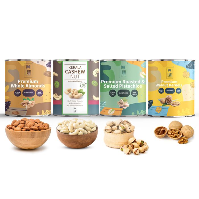 Cashews,Almonds , Walnuts Kernels and Pistach_1 Gift Combo Pack of Premium Dry Nuts (250g each) - Image 1