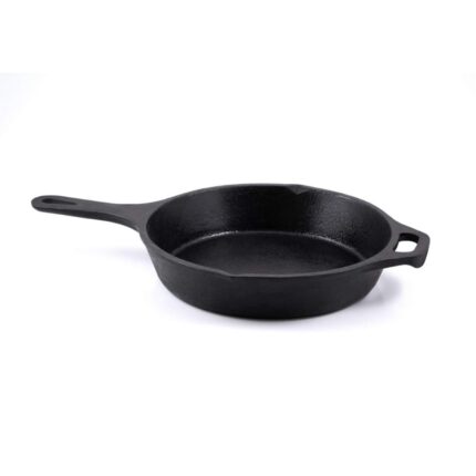 Bhagya Cast Iron Cookware Iron Fish Fry Pan 9 Inches, Black