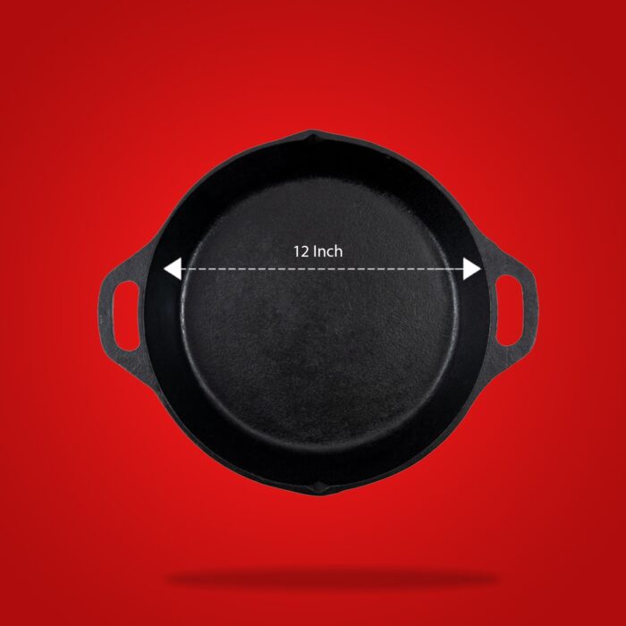 Cast Iron Cookware Cast Iron Frying Pan, Looped - 12 Inches, Black - Image 3
