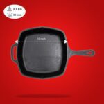 Cast Iron Cookware Cast Iron Frying Pan, Square Loop & Deep Handle 10 Inches, Black - Image 4