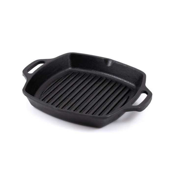 CastIronCookwareCastIronGrillPan10.5InchesLoopeed_Black_1-1.jpg Cast Iron Cookware Cast Iron Grill Pan 10 Inches Loopeed, Black - Image 1
