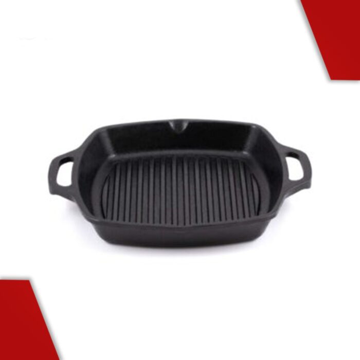 Cast Iron Cookware Cast Iron Grill Pan 10 Inches Loopeed, Black - Image 3
