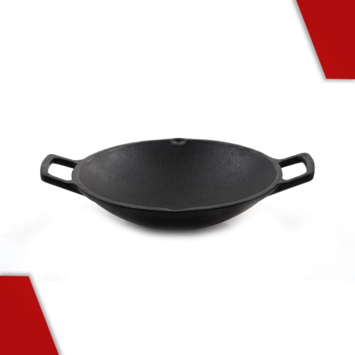 Cast Iron Cookware Cast Iron Pre Seasoned Shallow Kadai - Image 4