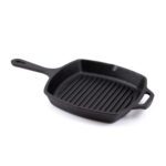 Cast Iron Cookware Iron Grill Pan Deep handle, 10 Inches, Black