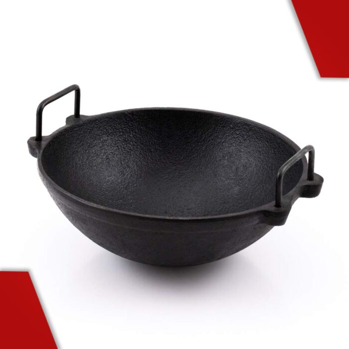 Cast Iron Cookware Pre-Seasoned Kadai 9 Inches - Image 3
