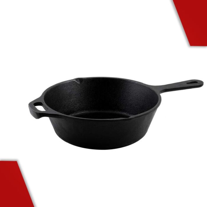 Cast Iron Cookware Cast Iron Frying Pan, Deep Skillet 10 Inches Rounded, Black - Image 3