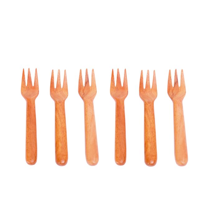 Neemwood Forks & Spoons - 6 each - Image 3