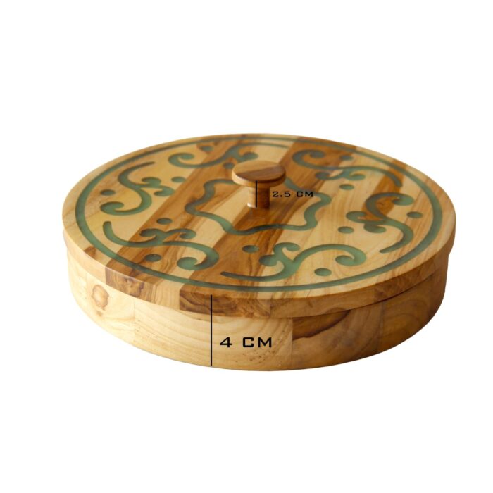 Handcrafted Teakwood Spices/Masala/Dry fruits Box MBE(Blue)-02(G) - Image 2