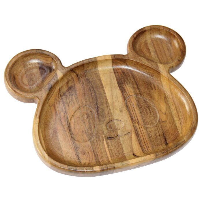 KP_V_-01A-scaled-1.jpg Premium Teak Wood Kids Plate for Dinner & Lunch (10" x 12") KP-01(V) - Image 1