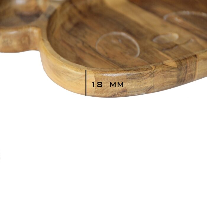 Premium Teak Wood Kids Plate for Dinner & Lunch (10" x 12") KP-01(V) - Image 3
