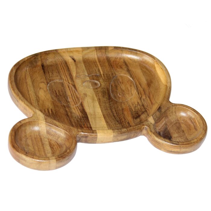 Premium Teak Wood Kids Plate for Dinner & Lunch (10" x 12") KP-01(V) - Image 4