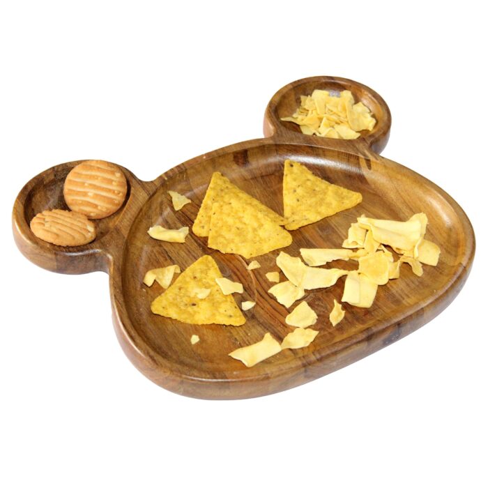 Premium Teak Wood Kids Plate for Dinner & Lunch (10" x 12") KP-01(V) - Image 5