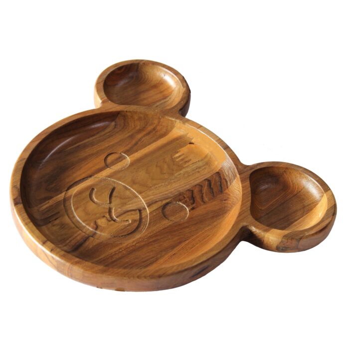 KP_V_-02A-scaled-1.jpg Premium Teak Wood Kids Plate for Dinner & Lunch (11" x 12") KP-02(V) - Image 1