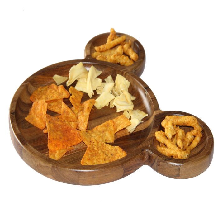 Premium Teak Wood Kids Plate for Dinner & Lunch (11" x 12") KP-02(V) - Image 8