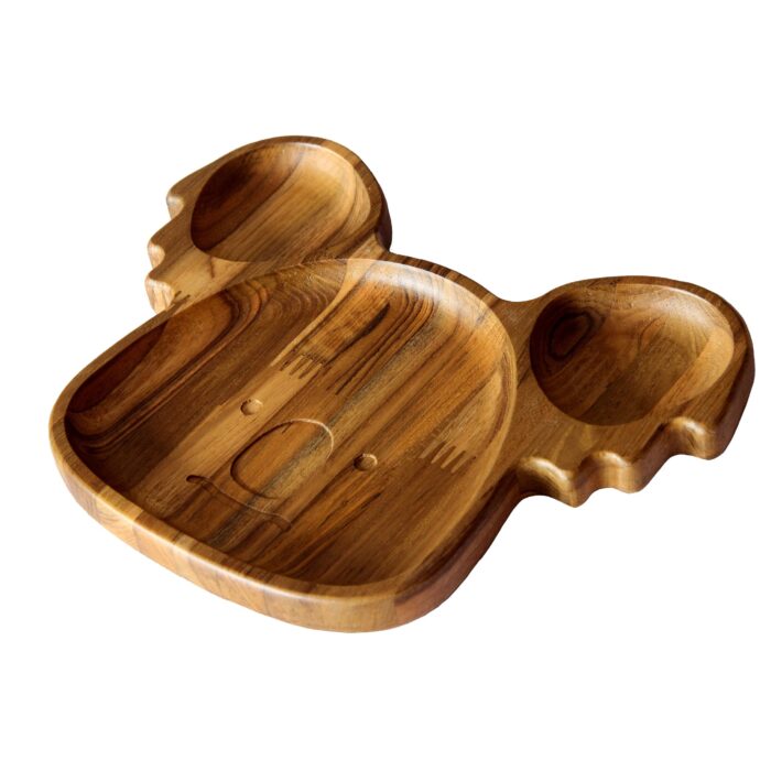 Premium Teak Wood Kids Plate for Dinner & Lunch (10" x 12") KP-04(V) - Image 6