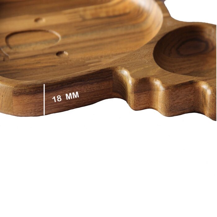 Premium Teak Wood Kids Plate for Dinner & Lunch (10" x 12") KP-04(V) - Image 4
