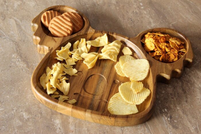 KP_V_-04G-scaled-1.jpg Premium Teak Wood Kids Plate for Dinner & Lunch (10" x 12") KP-04(V) - Image 1