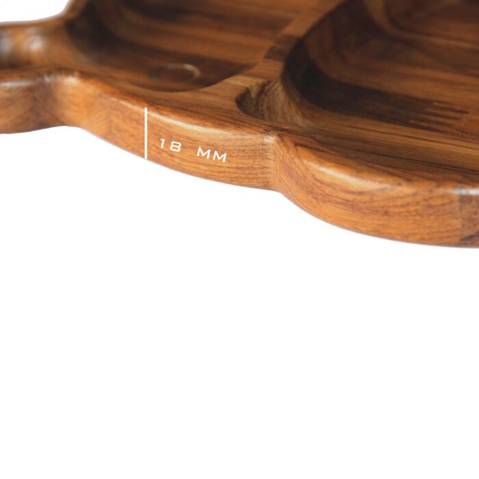 Premium Teak Wood Kids Plate for Dinner & Lunch (11" x 12") KP-11(V) - Image 4
