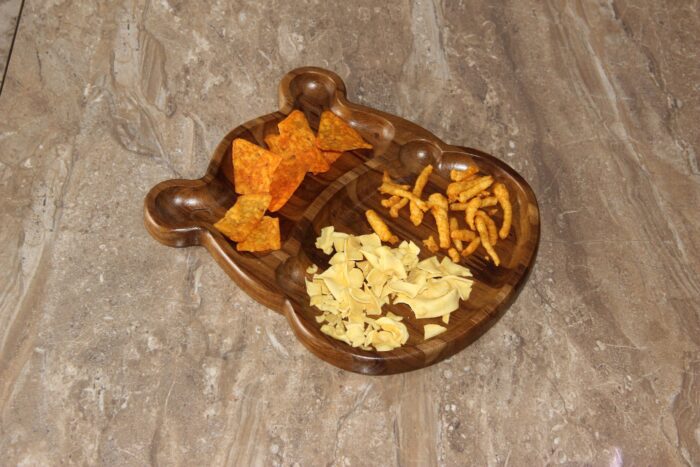 Premium Teak Wood Kids Plate for Dinner & Lunch (11" x 12") KP-11(V) - Image 5