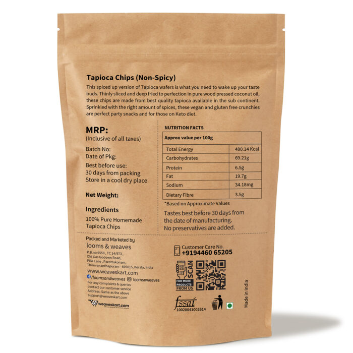 Perfect Tea Time Vegan Snacks Non-Spicy Tapioca Chips 250gm - Image 3