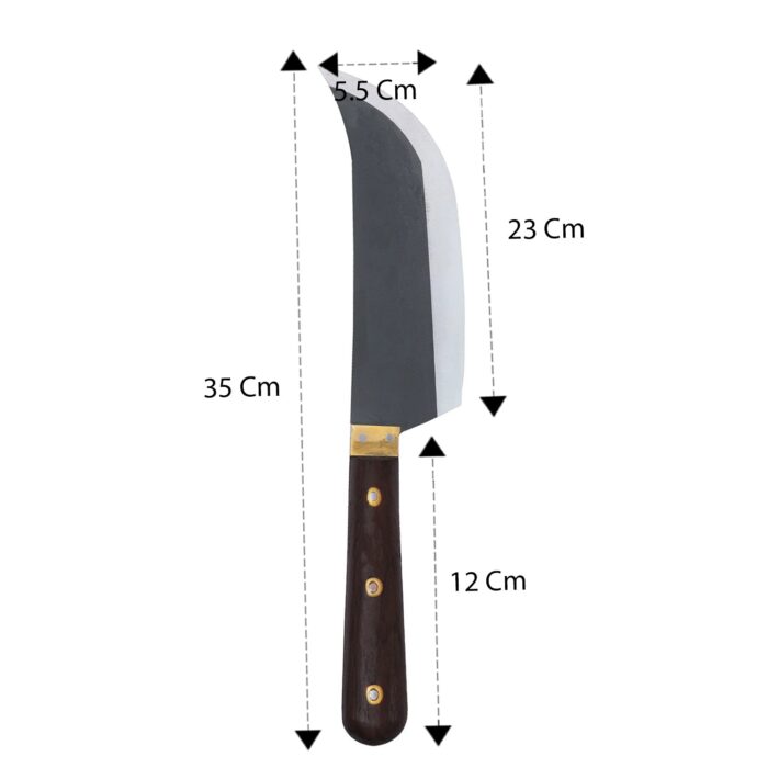 Handmade Heavy Duty Knife  - Meat Cleaver | Chopper Knife - (35 cm size) - (Wooden handle with premium quality Indian Rosewood) - Image 2